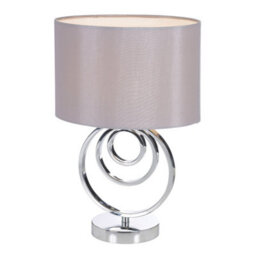 K Living Hallam Chrome Circle Table Lamp And Grey Shade - thumbnail 4