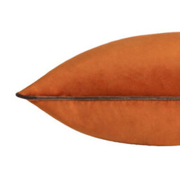 furn. Furn Meridian Velvet Polyester Filled Cushion, Pumpkin/mocha, 45 X 45Cm - thumbnail 4