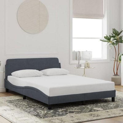 Berkfield Bed Frame Without Mattress Dark Grey 135X190 Cm Double Velvet - image 1