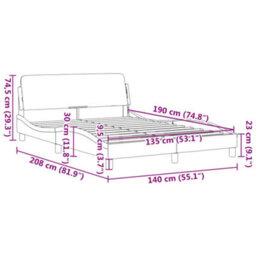 Berkfield Bed Frame Without Mattress Dark Grey 135X190 Cm Double Velvet - thumbnail 9