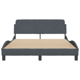 Berkfield Bed Frame Without Mattress Dark Grey 135X190 Cm Double Velvet - thumbnail 4