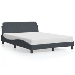 Berkfield Bed Frame Without Mattress Dark Grey 135X190 Cm Double Velvet - thumbnail 2