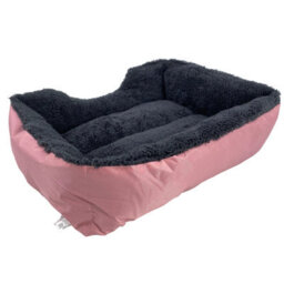 Actiaspet Faux Fur Pet Bed Pink/grey Small - thumbnail 5