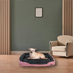 Actiaspet Faux Fur Pet Bed Pink/grey Small - thumbnail 3
