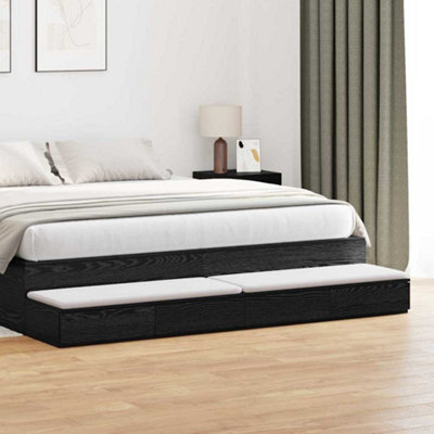 Berkfield Bed Drawers Black 200X36,5X16,5 Cm Engineered Wood - image 1