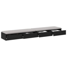 Berkfield Bed Drawers Black 200X36,5X16,5 Cm Engineered Wood - thumbnail 3