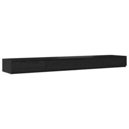 Berkfield Bed Drawers Black 200X36,5X16,5 Cm Engineered Wood - thumbnail 2