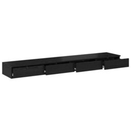 Berkfield Bed Drawers Black 200X36,5X16,5 Cm Engineered Wood - thumbnail 5