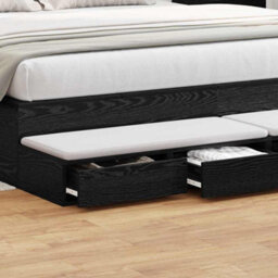 Berkfield Bed Drawers Black 200X36,5X16,5 Cm Engineered Wood - thumbnail 4