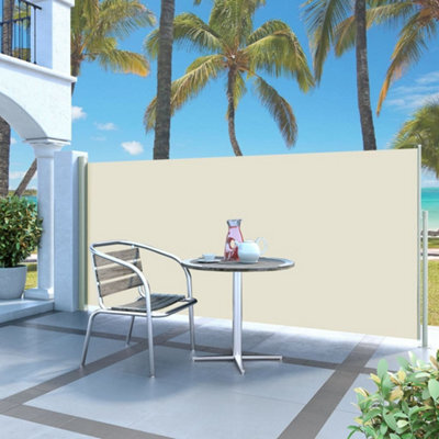 Walplus Retractable Side Awning Garden Sun Shade Canopy Gazebo For Back Door, Porch, Patio 140 X 300 Cm Cream - image 1