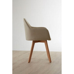 Orsina Stone Fabric Chair With Wood Legs, Backrest Dining Chair, Space-Saving Office Accent Chair With Upholstery - thumbnail 3