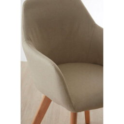Orsina Stone Fabric Chair With Wood Legs, Backrest Dining Chair, Space-Saving Office Accent Chair With Upholstery - thumbnail 5