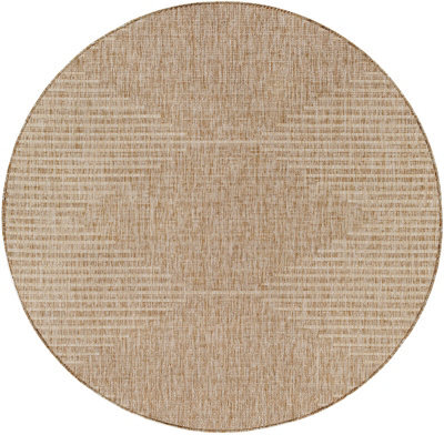 Livabliss Round Eagean-Global Beige Brown Cream In- & Outdoor Rug 160 X 160 Cm Easy Care, Non Shedding - image 1