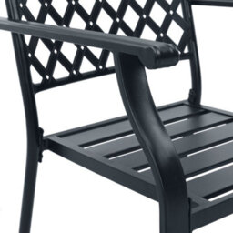 Berkfield Stackable Garden Chair Set 3 Pcs Anthracite Powder-Coated Steel - thumbnail 8