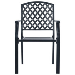 Berkfield Stackable Garden Chair Set 3 Pcs Anthracite Powder-Coated Steel - thumbnail 5