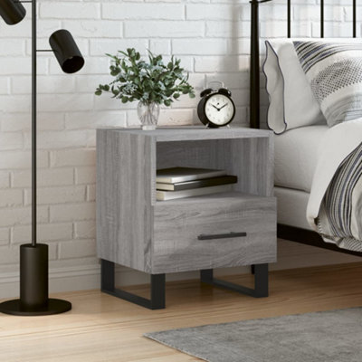 Berkfield Bedside Cabinet Grey Sonoma 40X35X47.5 Cm Engineered Wood - image 1