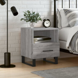 Berkfield Bedside Cabinet Grey Sonoma 40X35X47.5 Cm Engineered Wood - thumbnail 1