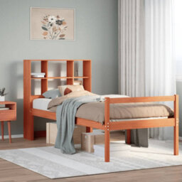 Berkfield Bookcase Bed Without Mattress Wax Brown 75X190 Cm Small Single Solid Wood - thumbnail 1