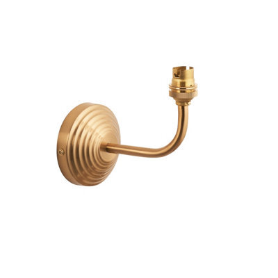 Loops Stylish Dimmable Wall Light With Aged Brass Finish And Reeded Arc Arm Sconce - image 1
