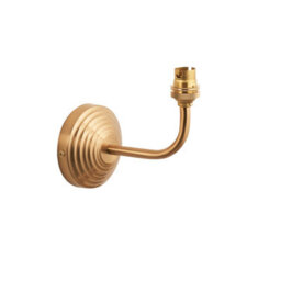 Loops Stylish Dimmable Wall Light With Aged Brass Finish And Reeded Arc Arm Sconce