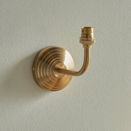 Loops Stylish Dimmable Wall Light With Aged Brass Finish And Reeded Arc Arm Sconce - thumbnail 3