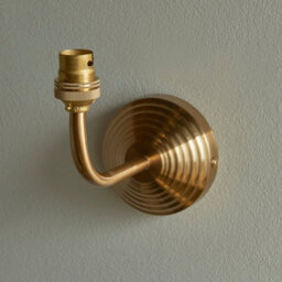Loops Stylish Dimmable Wall Light With Aged Brass Finish And Reeded Arc Arm Sconce - thumbnail 4