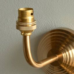 Loops Stylish Dimmable Wall Light With Aged Brass Finish And Reeded Arc Arm Sconce - thumbnail 5