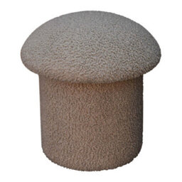 Wyld Haus Domme Mud Boucle Mushroom Footstool With Mango Wood Base, Beige - thumbnail 4