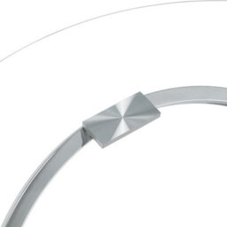 Comfy Living Round Abstract Tempered Glass Coffee Table Chrome Effect Frame In Silver - thumbnail 6