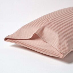 Homescapes Taupe Beige Egyptian Cotton Satin Stripe Housewife Pillowcase 330 Tc - thumbnail 3