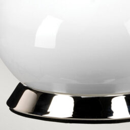 Luminosa Lighting Luminosa Milo Table Lamp With Round Shade, Polished Nickel, White, Silver - thumbnail 4