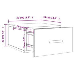 Vidaxl Wall-Mounted Bedside Cabinets 2 Pcs High Gloss White 35X35X20 Cm - thumbnail 3