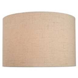 Happy Homewares Contemporary And Sleek Taupe Textured 14 Linen Fabric Drum Lamp Shade 60W Max - thumbnail 5