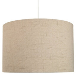Happy Homewares Contemporary And Sleek Taupe Textured 14 Linen Fabric Drum Lamp Shade 60W Max - thumbnail 6