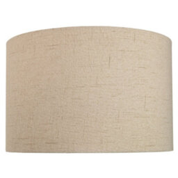 Happy Homewares Contemporary And Sleek Taupe Textured 14 Linen Fabric Drum Lamp Shade 60W Max