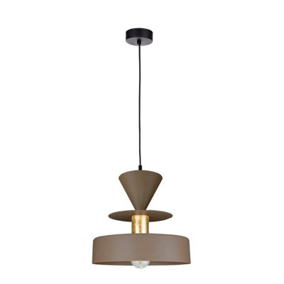 Luminosa Lighting Luminosa Valia Dome Pendant Ceiling Light Brown, Gold 1X E27 - image 1