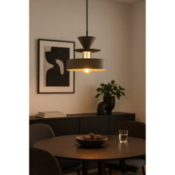 Luminosa Lighting Luminosa Valia Dome Pendant Ceiling Light Brown, Gold 1X E27 - thumbnail 3