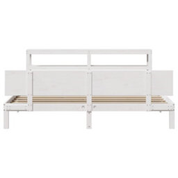 Berkfield Bed Frame With Headboard Without Mattress White 180X200 Cm Super King - thumbnail 4