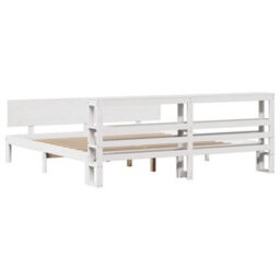 Berkfield Bed Frame With Headboard Without Mattress White 180X200 Cm Super King - thumbnail 6