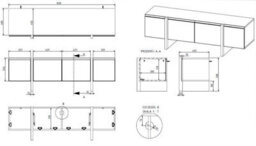 Impact Furniture Tv Cabinet Beige Black Entertainment Unit 160Cm Stand Handleless Cashmere Modern Kiznie - thumbnail 8