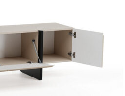 Impact Furniture Tv Cabinet Beige Black Entertainment Unit 160Cm Stand Handleless Cashmere Modern Kiznie - thumbnail 4