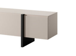 Impact Furniture Tv Cabinet Beige Black Entertainment Unit 160Cm Stand Handleless Cashmere Modern Kiznie - thumbnail 5