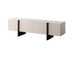 Impact Furniture Tv Cabinet Beige Black Entertainment Unit 160Cm Stand Handleless Cashmere Modern Kiznie - thumbnail 6