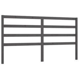 Berkfield Bed Headboard Grey 206X4X100 Cm Solid Wood Pine - thumbnail 2