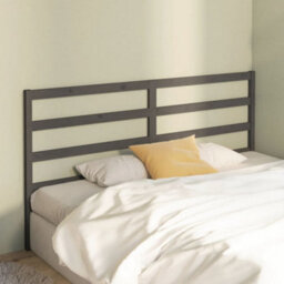 Berkfield Bed Headboard Grey 206X4X100 Cm Solid Wood Pine - thumbnail 3