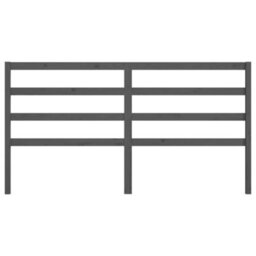 Berkfield Bed Headboard Grey 206X4X100 Cm Solid Wood Pine - thumbnail 4