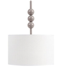 Beliani Pendant Lamp Beige Fabric Shade With Iron Drum Frame Mid-Century Modern - Adjustable Height, 35Cm Diameter - thumbnail 2