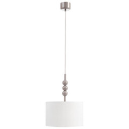 Beliani Pendant Lamp Beige Fabric Shade With Iron Drum Frame Mid-Century Modern - Adjustable Height, 35Cm Diameter - thumbnail 3