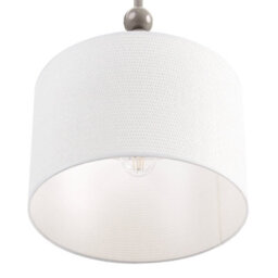 Beliani Pendant Lamp Beige Fabric Shade With Iron Drum Frame Mid-Century Modern - Adjustable Height, 35Cm Diameter - thumbnail 4