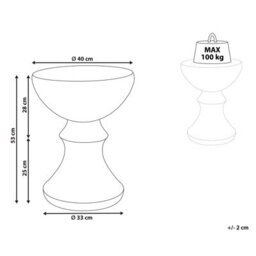 Wyld And Coco 40Cm Round Accent Side Table, Light Brown Wood-Effect Mgo, Indoor And Outdoor. - thumbnail 3